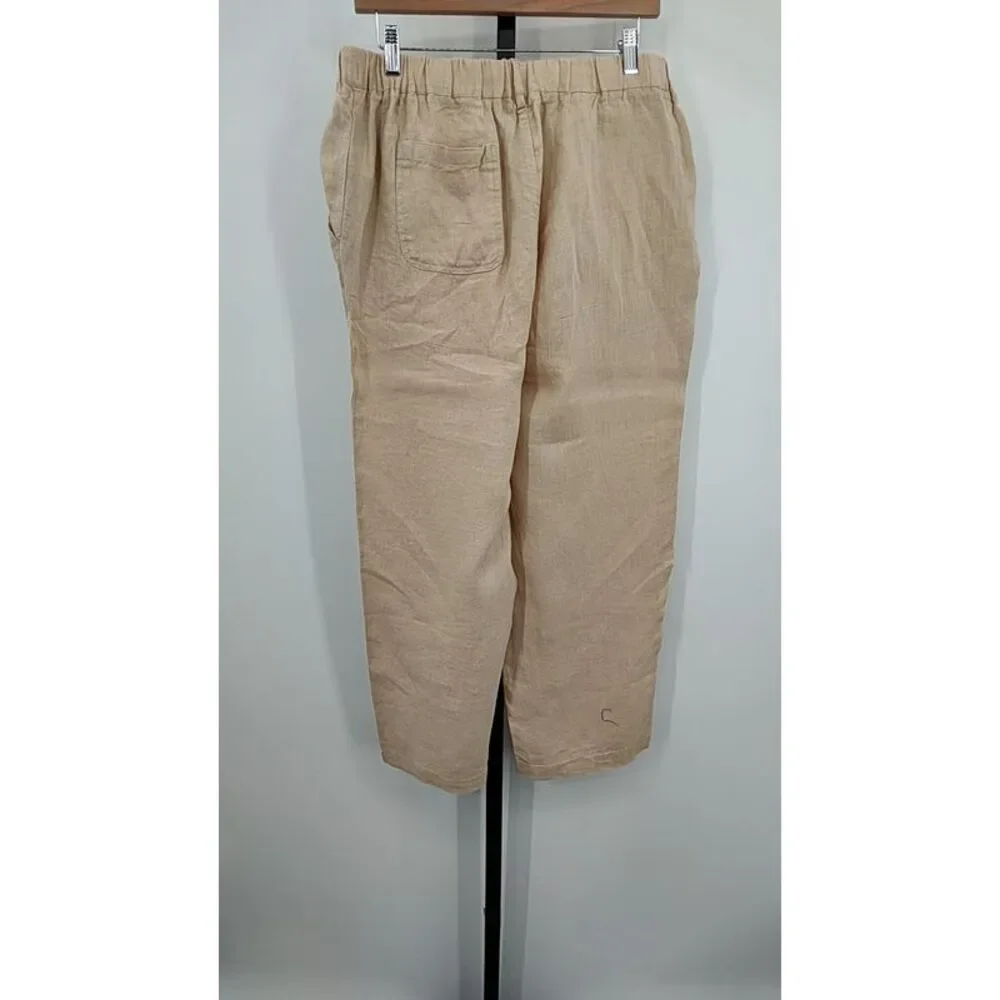 Quince Beige Linen-Blend Pull-On Pants